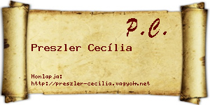 Preszler Cecília névjegykártya
